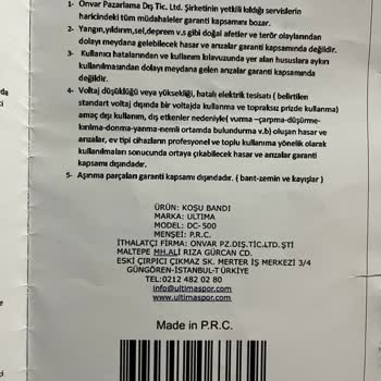 Teknosa'dan Alınan Koşu Bandı Fatura Sorunu Nedeniyle Tamir Edilmiyor