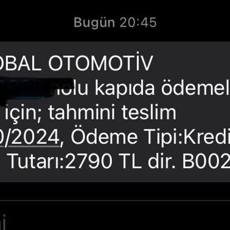 Emaa Global Otomotiv Kargoyu Kabul Etmiyorum