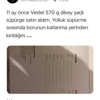Vestel S70 Süpürge Borusu Sorunu