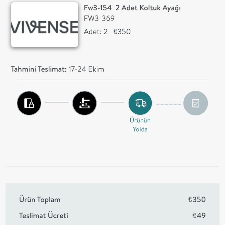 Vivense Koltuk Ayakları Teslimat Sorunu