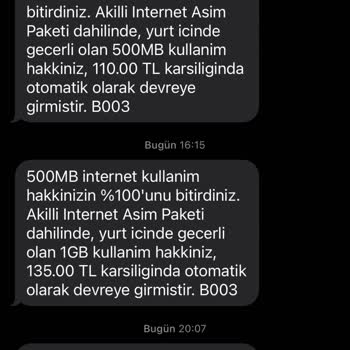 İzinsiz İnternet Paketi Yüklemeleri Ve Fatura Şoku
