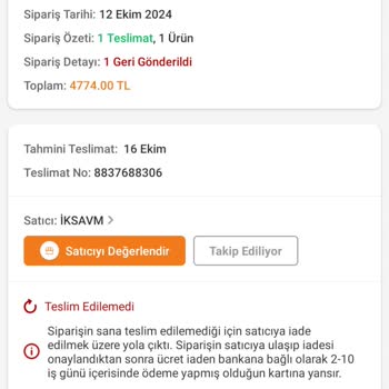 Trendyol'da İptal Edilen Sipariş Ve Geciken İade