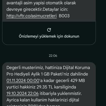 Yanıltıcı Ücretsiz Paket Ücreti: Vodafone'dan Beklenmedik Fatura Sürprizi