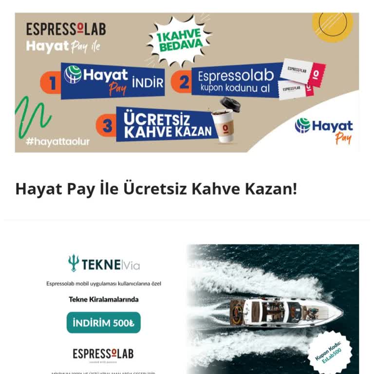 Espressolab Uygulaması Yanıltıcı Kampanya Gösterimi