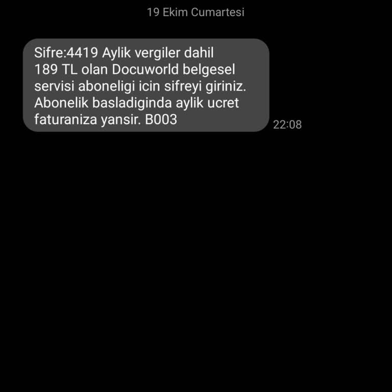 İzinsiz Abonelik Mesajı Hakkında Şikayet