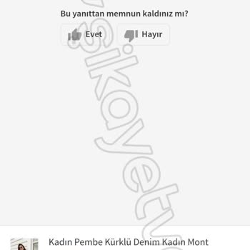 Pelüşlü Kot Ceket Boya Akıttı, Trendyol Destek Sağlamıyor