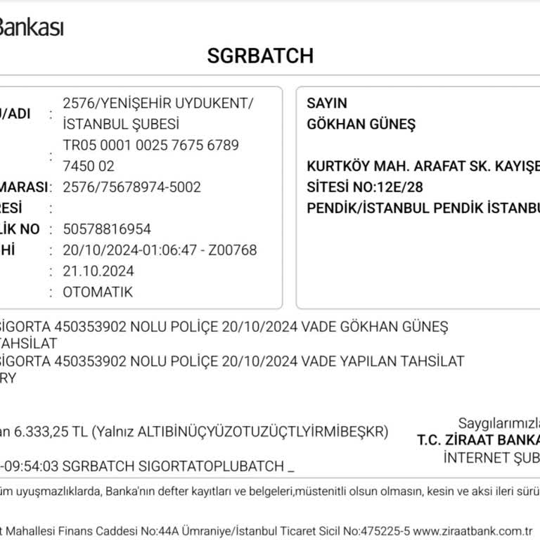 İzinsiz Poliçe Ve Para Çekimi Mağduriyeti