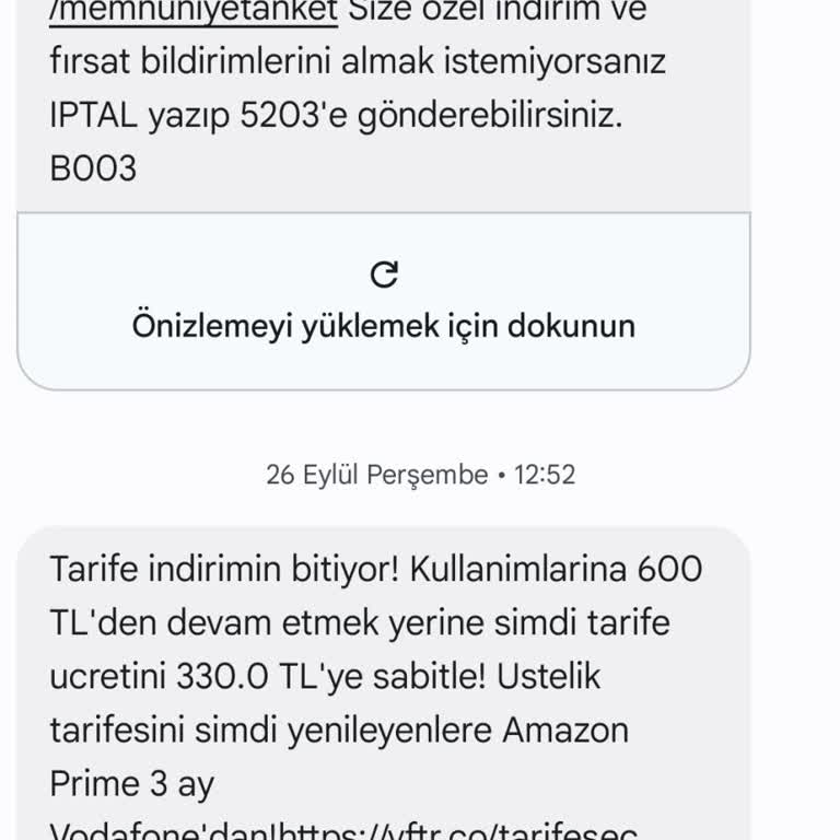 Yanlış Fatura Ve Mesaj Sorunu