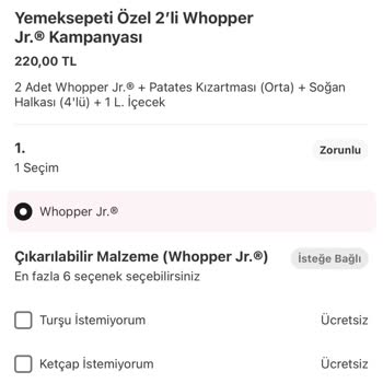 Burger King Siparişlerin İçeriği Beklentileri Karşılamıyor!