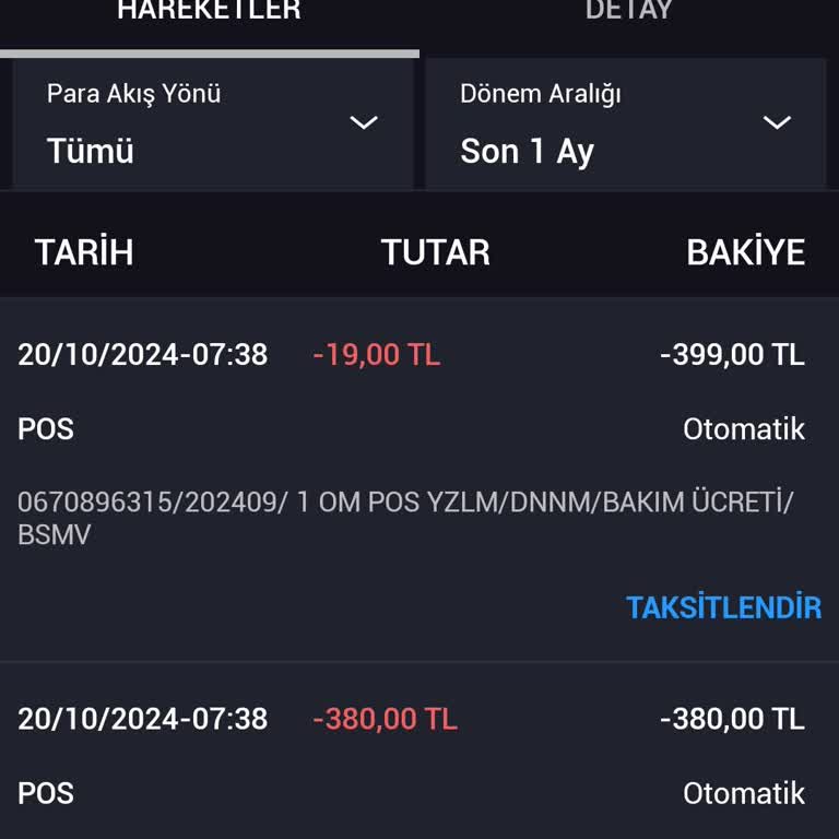 Kullanılmayan POS İçin Haksız Ücret Kesintisi