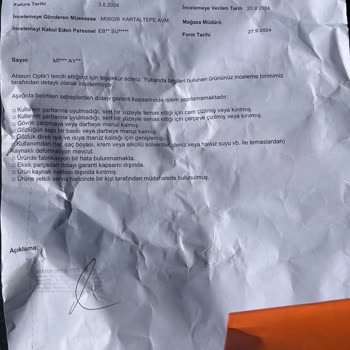 Rayban Gözlükte Çizikler Ve Leke Problemi