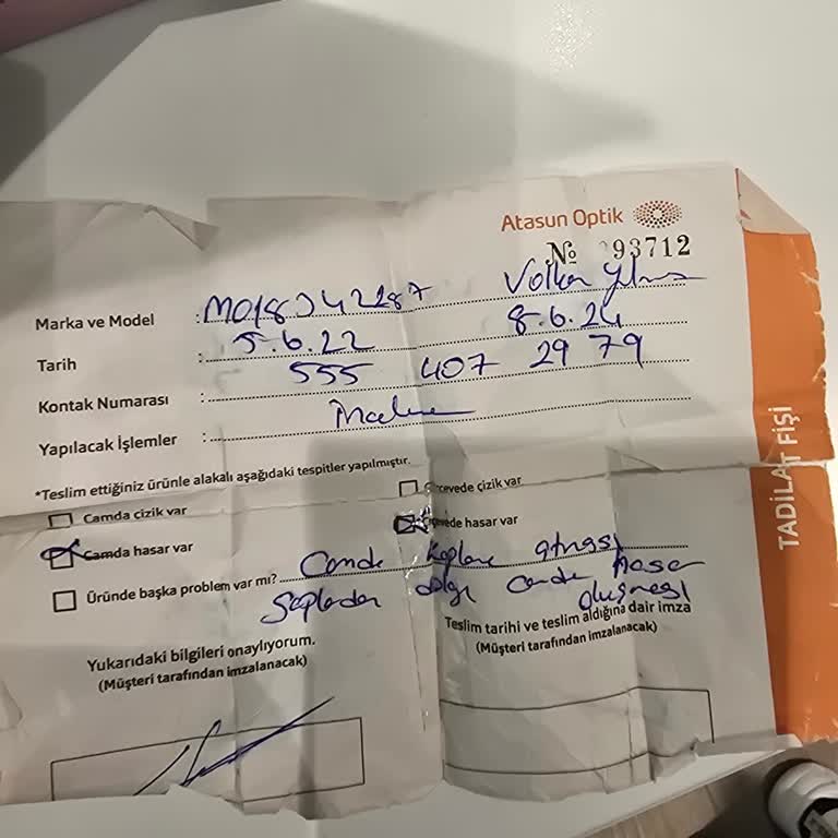 Atasun Gözlükte Süreç Yönetimi Ve Müşteri Mağduriyeti