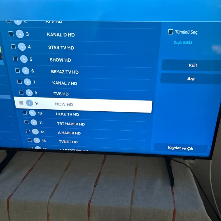 Samsung Smart TV'de Kanal Düzenleme Sorunu