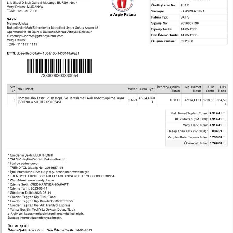 Homend Robot Süpürge Servis Sorunu Ve Ücret İadesi Hakkında Mağduriyet