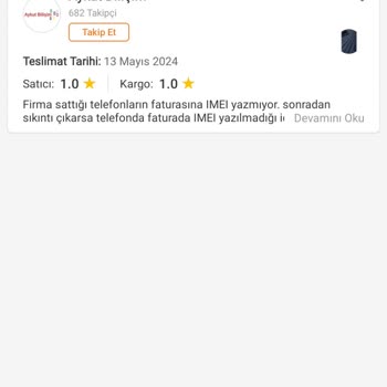 Trendyol'da Satıcıdan Alınan Telefonların IMEI Sorunu Ve Garanti Problemi