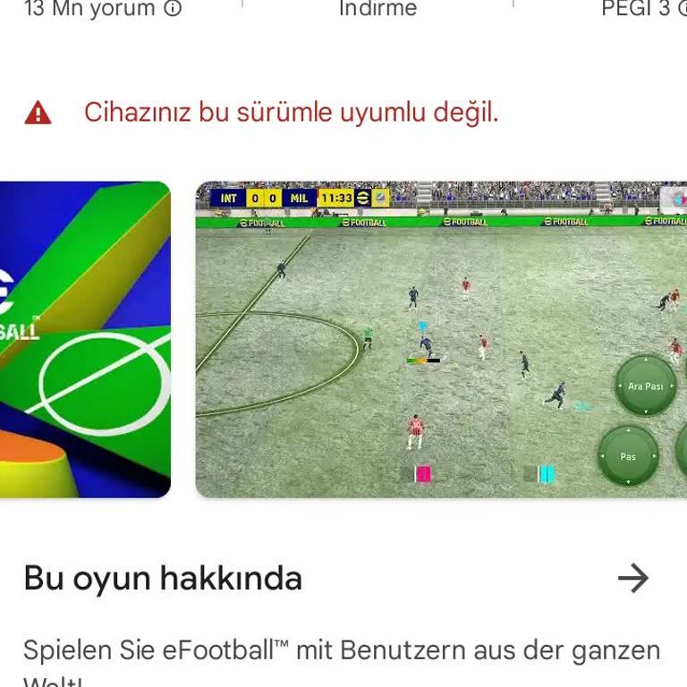 E-Football 2025 Uygulama Uyumluluk Sorunu