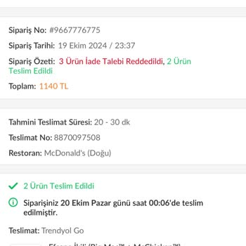 Eksik Sipariş Ve İade Sorunu