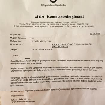 Kiğılı'dan Kalite Ve Müşteri Hizmeti Hayal Kırıklığı