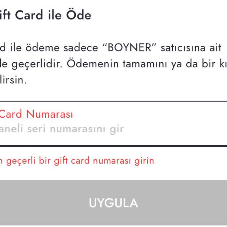Boyner Online Ödeme Sorunu: Multinet Gift Card Kabul Edilmiyor