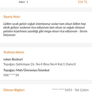 Buz Gibi Ürünler Ve Yanlış Tercihlerle Gelen Sipariş