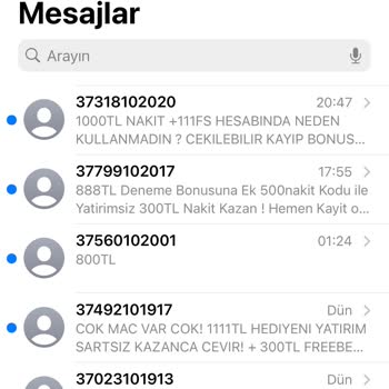 Sürekli Gelen İstenmeyen Mesajlar