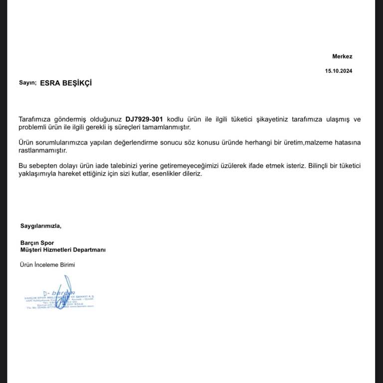 Su Geçiren Ayakkabılar Ve Yetersiz Müşteri Hizmeti
