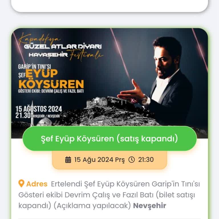 İptal Edilen Konserin İade Edilmeyen Ücreti
