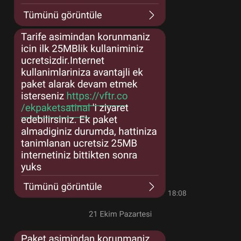 Tarife Asim Paketi Ve Yüksek Fatura Şoku