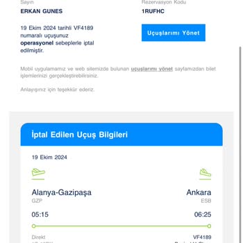 Uçuş İptali Ve Yanlış Bilgilendirme Mağduriyeti