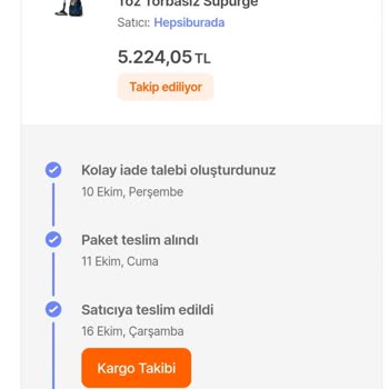 Hepsiburada'da Süpürge Mağduriyeti
