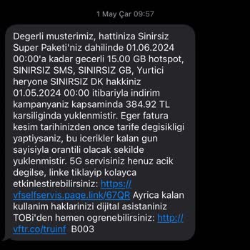 Vodafone'da Yanıltıcı Paket Değişikliği