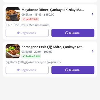 GetirYemek Sipariş İptali Ve Ücret İadesi Sorunu