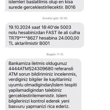 ATM Paramı Yuttu, Mağduriyetim Giderilmedi!