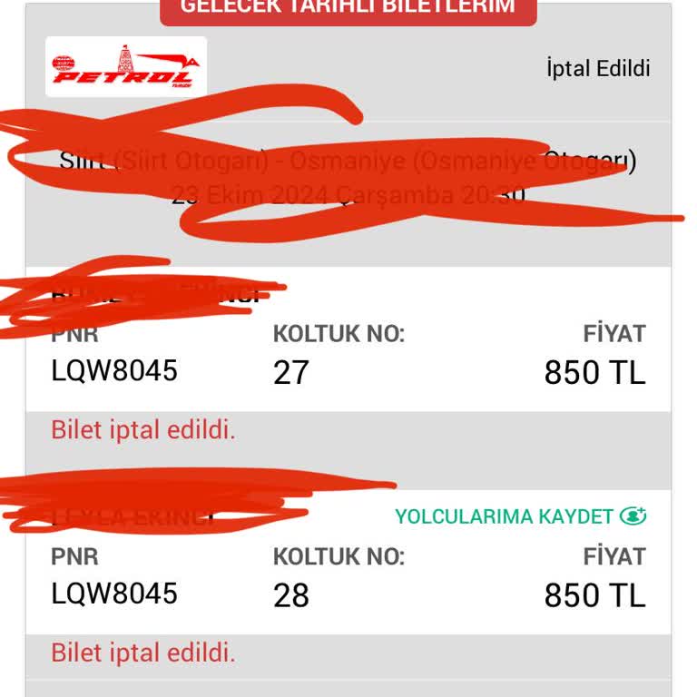 Bilet İptali Ve İletişim Sorunlarıyla Boğuşuyorum