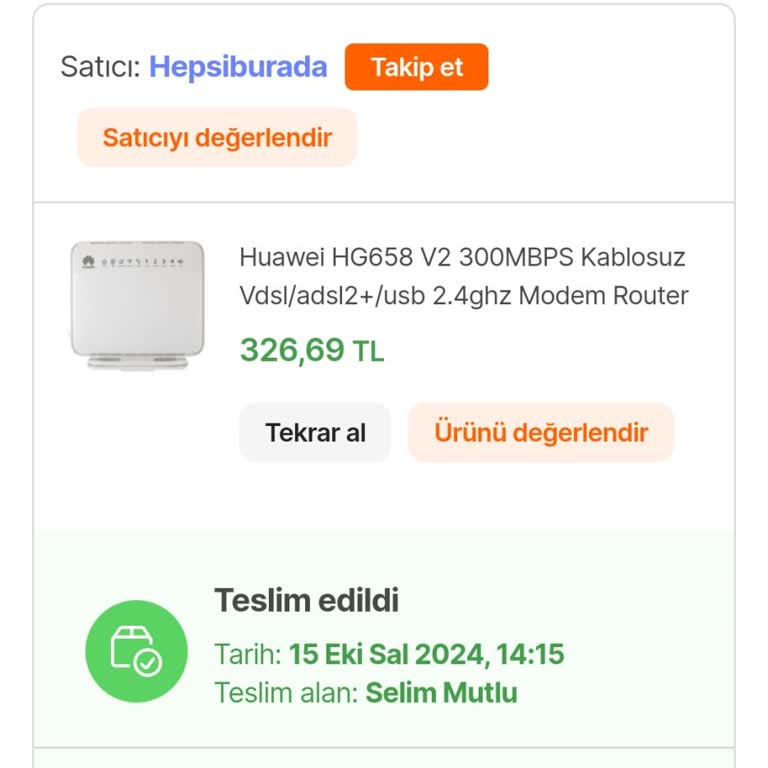 Hepsiburada'dan 2. El Modem Mağduriyeti