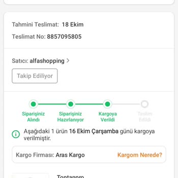 Trendyol Alfa Shopping Siparişim Teslim Edilmedi!