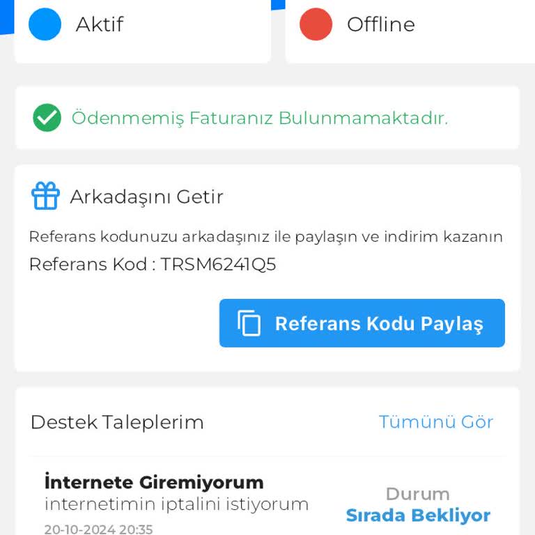 İnternet Hizmeti Ve Müşteri Hizmetlerine Ulaşamama Sorunu