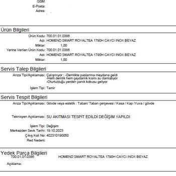 Sürekli Arızalanan Çay Makinesi Ve İlgisiz Servis