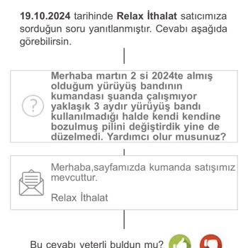 Relax Marka Yürüyüş Bandı Kumanda Sorunu