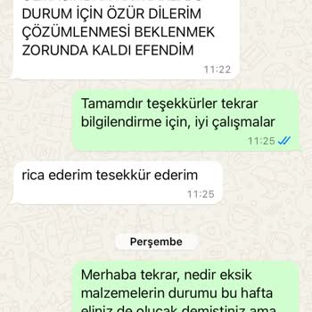 Eksik Gönderilen Sera Demiri Ve Sürekli Oyalama