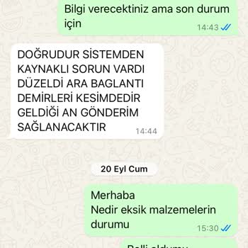 Eksik Gönderilen Sera Demiri Ve Sürekli Oyalama
