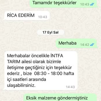 Eksik Gönderilen Sera Demiri Ve Sürekli Oyalama