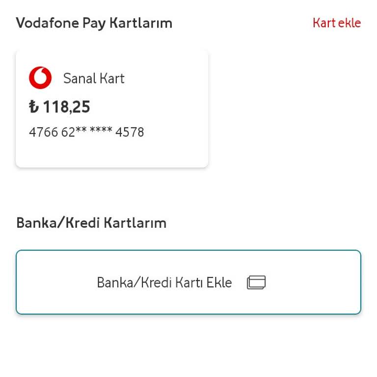 Vodafone Pay Hesabımda Kart Ekleme Sorunu