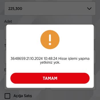 Ziraat Yatırım Mobil Uygulamasında Hisse İşlemi Sorunu