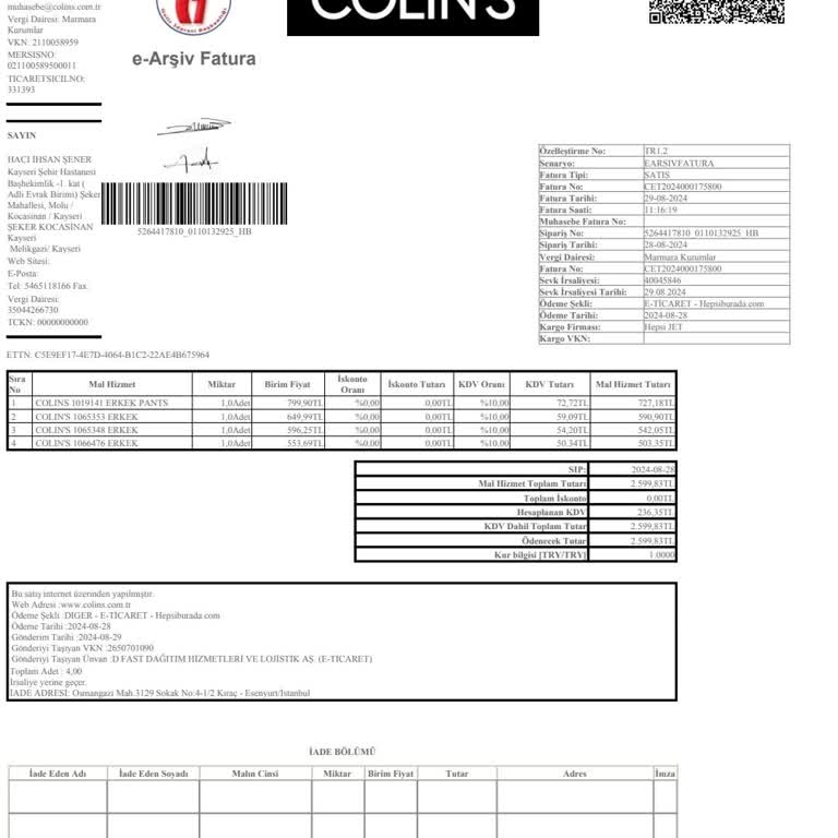 Colin's Pantolon: Kalite Sorunu Ve Yardım Talebi