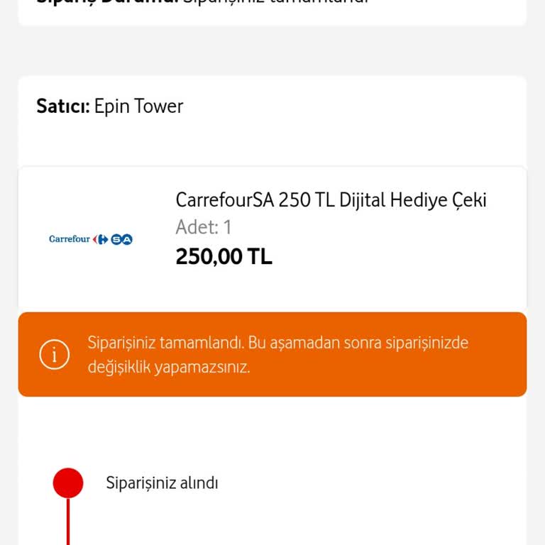 Vodafone Hediye Çeki Mağduriyeti