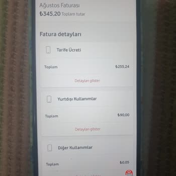 Vodafone'dan Yetersiz Fatura Bilgilendirmesi