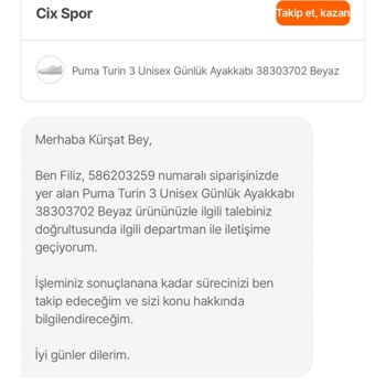 Garantili Puma Ayakkabının Kusuru Kabul Edilmiyor