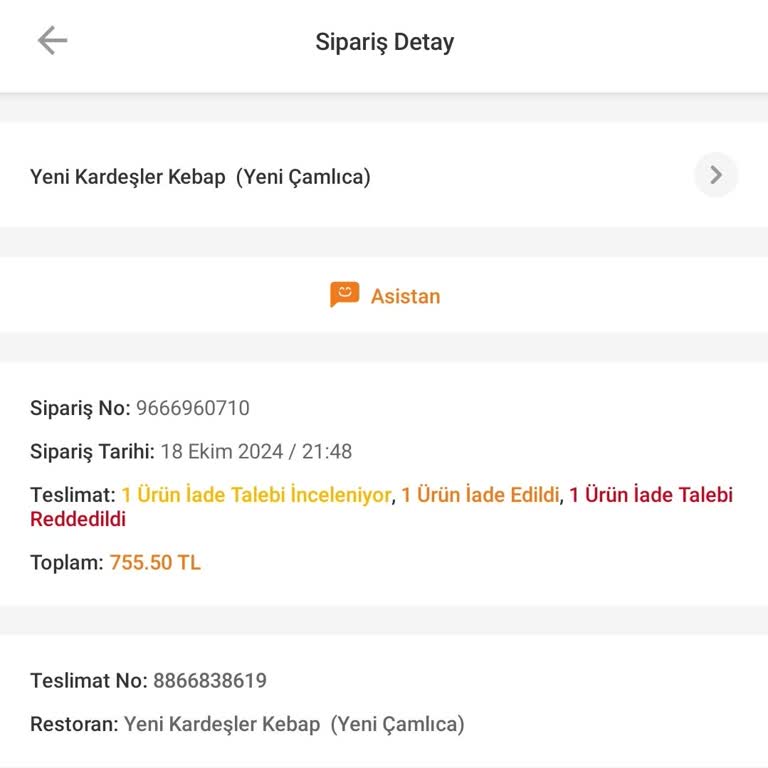 Kokmuş Etler Ve Yetersiz Ücret İadesi