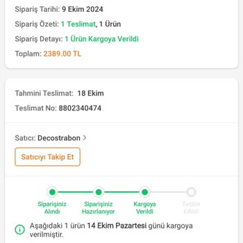 Trendyol Siparişim Merzifon'da Takılı Kaldı
